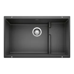 Blanco Precis 29" Undermount Granite Composite Kitchen Sink with Accessories, Silgranit, Anthracite, 519450