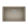 Blanco Precis 27" Undermount Granite Composite Kitchen Sink, Silgranit, Truffle, 522432
