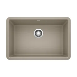 Blanco Precis 27" Undermount Granite Composite Kitchen Sink, Silgranit, Truffle, 522432