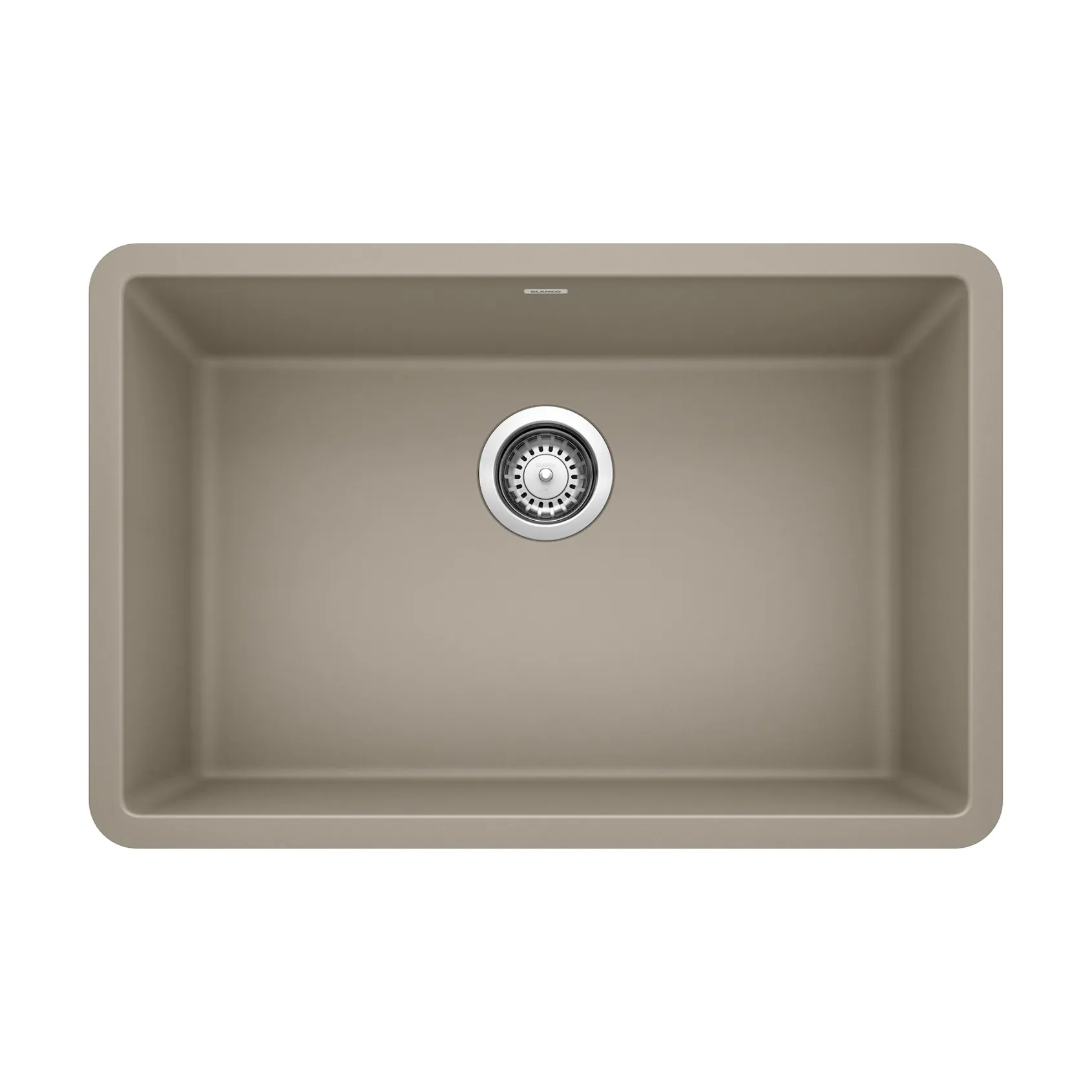 Blanco Precis 27" Undermount Granite Composite Kitchen Sink, Silgranit, Truffle, 522432