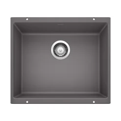 Blanco Precis 21" Undermount Granite Composite Kitchen Sink, Silgranit, Cinder, 519049