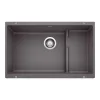 Blanco Precis 29" Undermount Granite Composite Kitchen Sink with Accessories, Silgranit, Cinder, 519451
