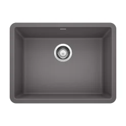 Blanco Precis 23" Undermount Granite Composite Kitchen Sink, Silgranit, Cinder, 522412