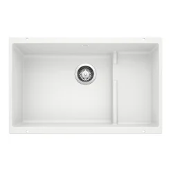 Blanco Precis 29" Undermount Granite Composite Kitchen Sink with Accessories, Silgranit, White, 519453