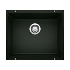 Blanco Precis 21" Undermount Granite Composite Kitchen Sink, Silgranit, Coal Black, 442933