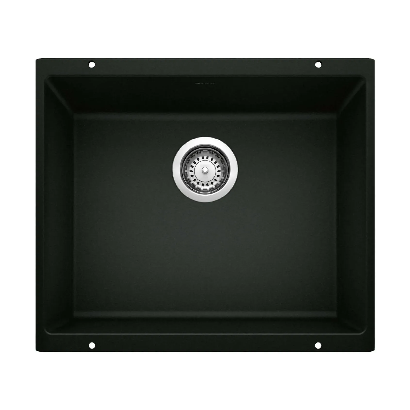 Blanco Precis 21" Undermount Granite Composite Kitchen Sink, Silgranit, Coal Black, 442933