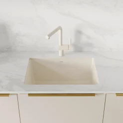 Blanco Precis 23" Undermount Silgranit Kitchen Sink, Soft White, No Faucet Hole, 527402