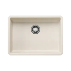 Blanco Precis 25" Undermount Silgranit Kitchen Sink, Soft White, No Faucet Hole, 443082