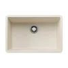 Blanco Precis 27" Undermount Silgranit Kitchen Sink, Soft White, No Faucet Hole, 527403