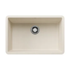 Blanco Precis 27" Undermount Silgranit Kitchen Sink, Soft White, No Faucet Hole, 527403