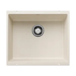 Blanco Precis 21" Undermount Silgranit Kitchen Sink, Soft White, No Faucet Hole, 527405