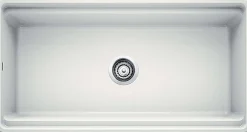 Blanco Profina 36" Fireclay Workstation Farmhouse Sink with Accessories, White, 523026