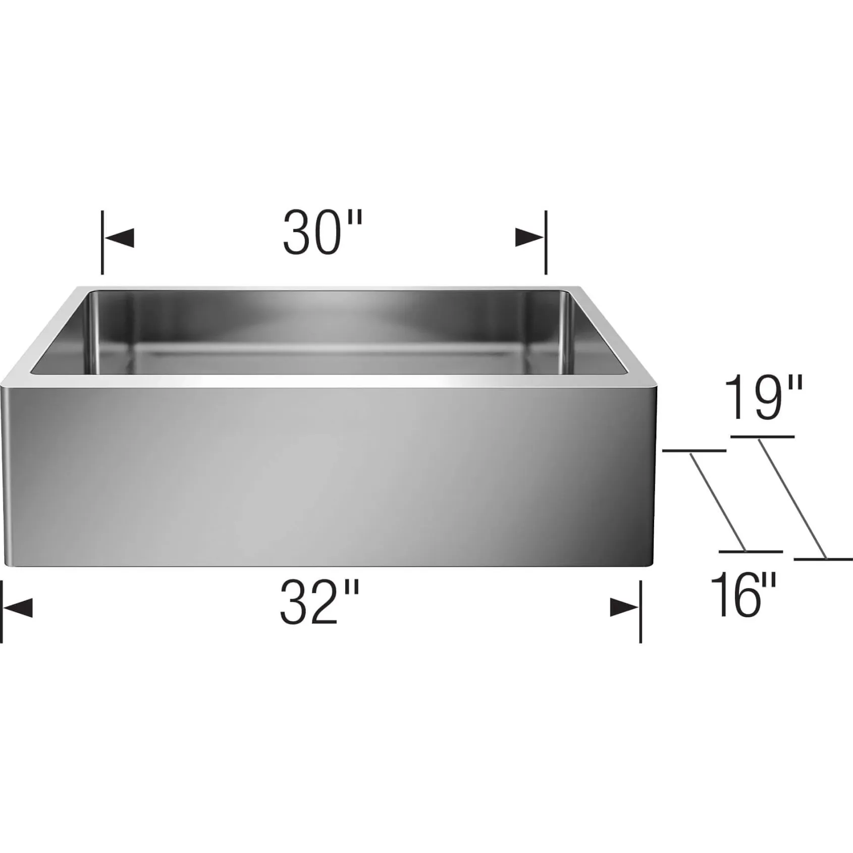Blanco Quatrus 32" Stainless Steel Farmhouse Sink, 18 Gauge, Satin Polish, 522213