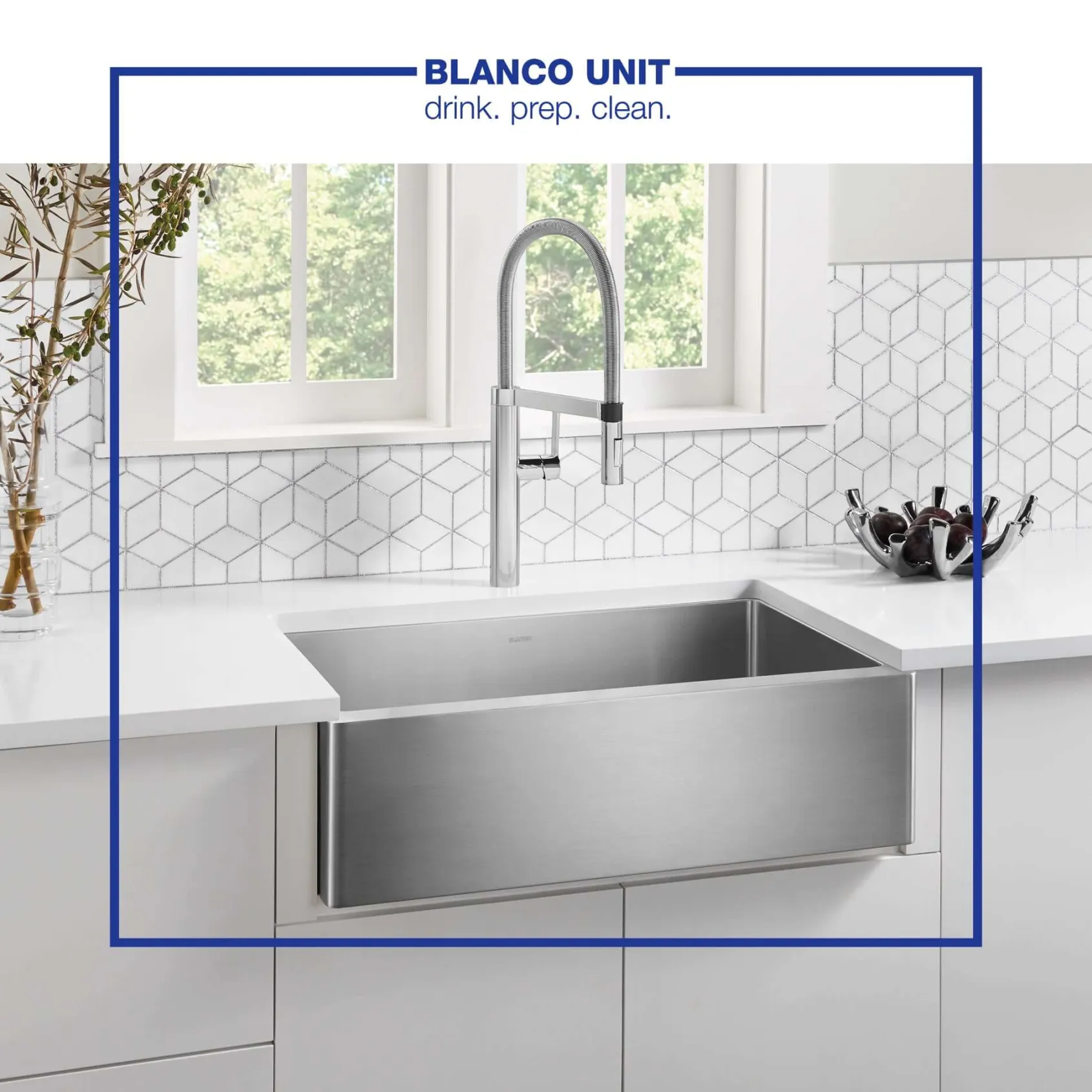Blanco Quatrus 32" Stainless Steel Farmhouse Sink, 18 Gauge, Satin Polish, 522213