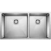 Blanco Quatrus 33" Undermount Stainless Steel Kitchen Sink, 60/40 Double Bowl, Satin Polish, 18 Gauge, No Faucet Hole, 443150