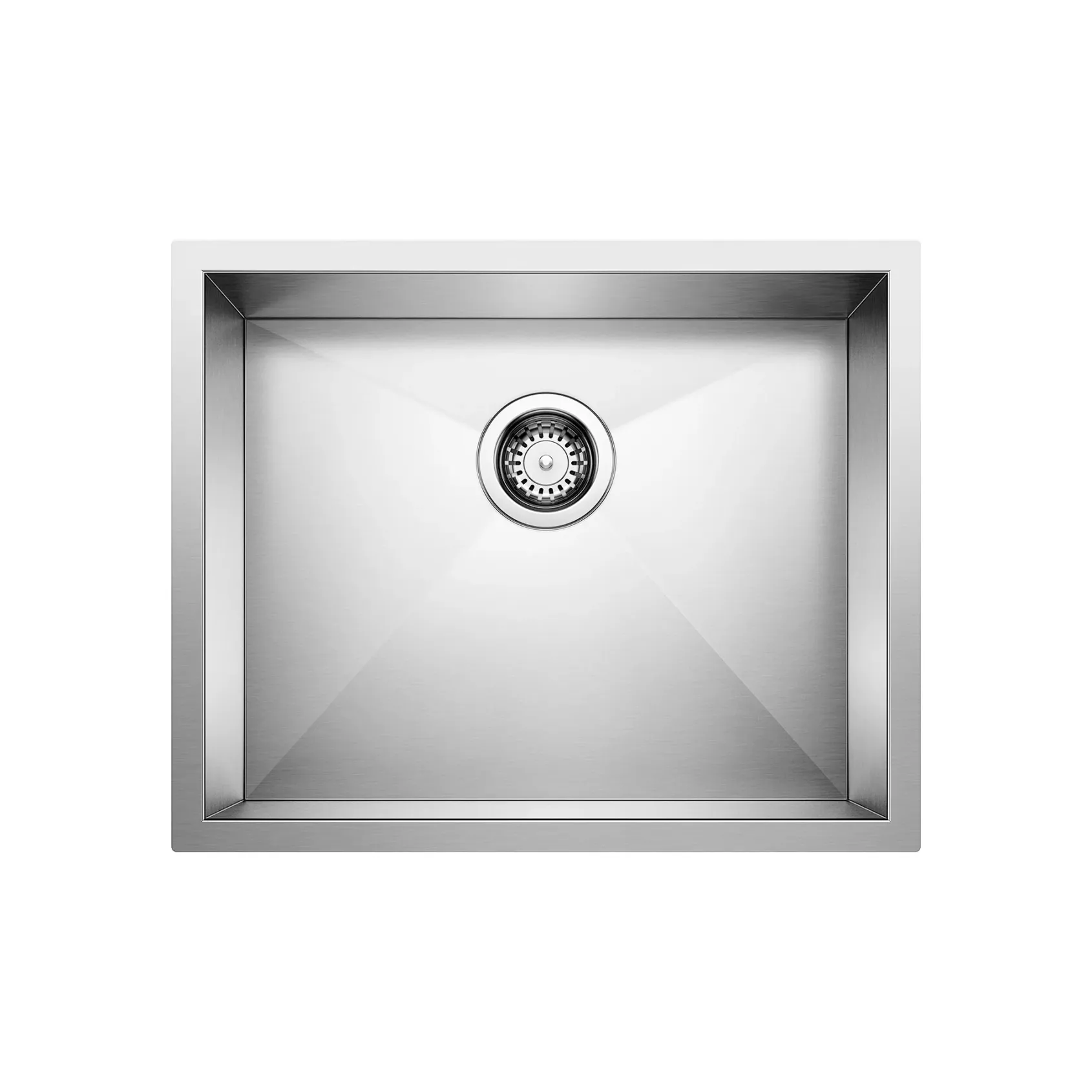 Blanco Quatrus 22" Undermount Stainless Steel Kitchen Sink, Satin Polish, 18 Gauge, No Faucet Hole, 443050
