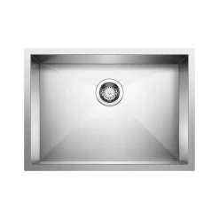 Blanco Quatrus 25" Undermount Stainless Steel Kitchen Sink, Satin Polish, 18 Gauge, No Faucet Hole, 443051