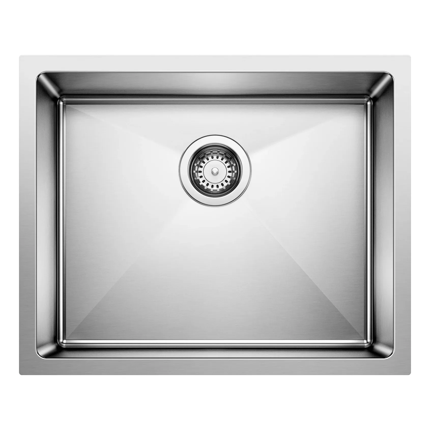 Blanco Quatrus 22" Undermount Stainless Steel Kitchen Sink, Satin Polish, 18 Gauge, No Faucet Hole, 443145