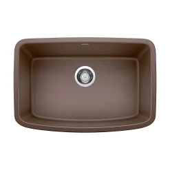 Blanco Valea 27" Undermount Granite Composite Kitchen Sink, Silgranit, Cafe, 442555