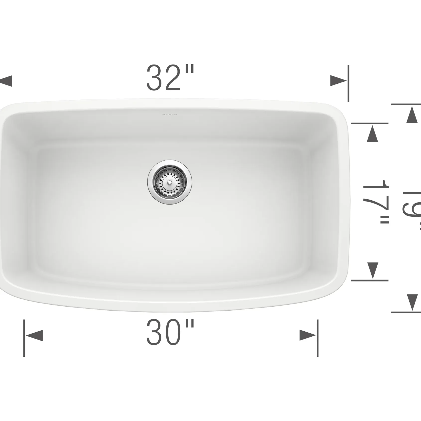 Blanco Valea 32" Undermount Granite Composite Kitchen Sink, Silgranit, White, 441773