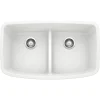 Blanco Valea 32" Undermount Granite Composite Kitchen Sink, Silgranit, 50/50 Double Bowl, White, 442199