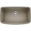 Blanco Valea 32" Undermount Granite Composite Kitchen Sink, Silgranit, Truffle, 441772