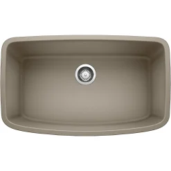 Blanco Valea 32" Undermount Granite Composite Kitchen Sink, Silgranit, Truffle, 441772