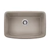 Blanco Valea 27" Undermount Granite Composite Kitchen Sink, Silgranit, Truffle, 442549