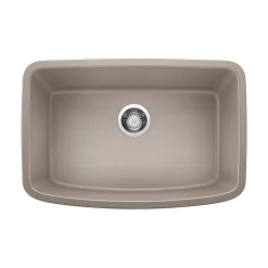 Blanco Valea 27" Undermount Granite Composite Kitchen Sink, Silgranit, Truffle, 442549