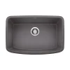 Blanco Valea 27" Undermount Granite Composite Kitchen Sink, Silgranit, Cinder, 442548