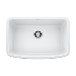 Blanco Valea 27" Undermount Granite Composite Kitchen Sink, Silgranit, White, 442551
