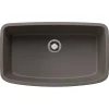 Blanco Valea 32" Undermount Silgranit Kitchen Sink, Volcano Gray, No Faucet Hole, 443128
