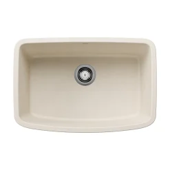 Blanco Valea 27" Undermount Silgranit Kitchen Sink, Soft White, No Faucet Hole, 443090