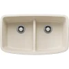 Blanco Valea 32" Undermount Silgranit Kitchen Sink, 50/50 Double Bowl, Soft White, No Faucet Hole, 443089