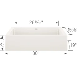 Blanco Vintera 30" Granite Composite Workstation Farmhouse Sink, Silgranit, White, 526541