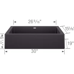 Blanco Vintera 30" Granite Composite Workstation Farmhouse Sink, Silgranit, Anthracite, 526538