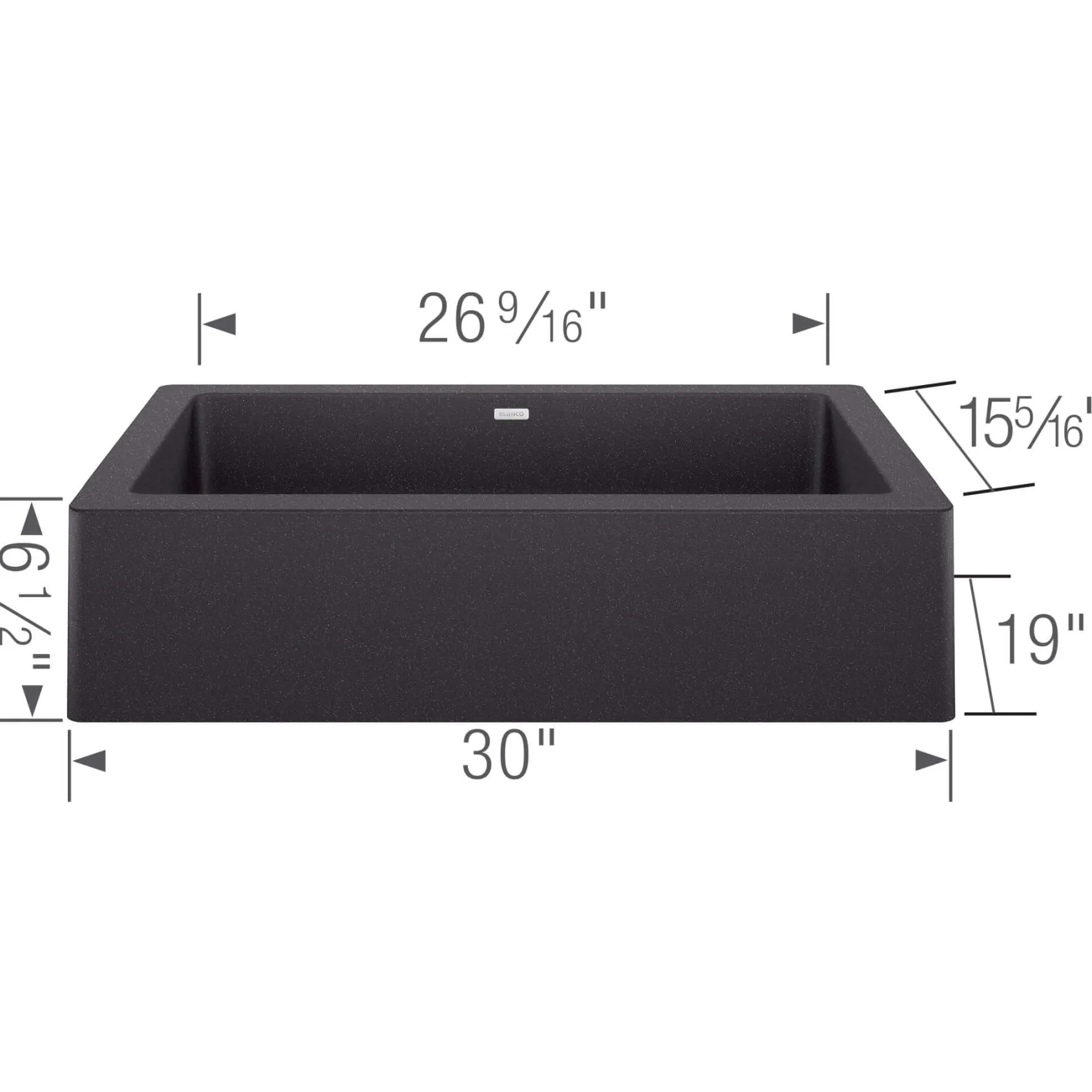 Blanco Vintera 30" Granite Composite Workstation Farmhouse Sink, Silgranit, Anthracite, 526538