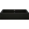 Blanco Vintera 33" Granite Composite Workstation Farmhouse Sink, Silgranit, 50/50 Double Bowl, Coal Black, 526554