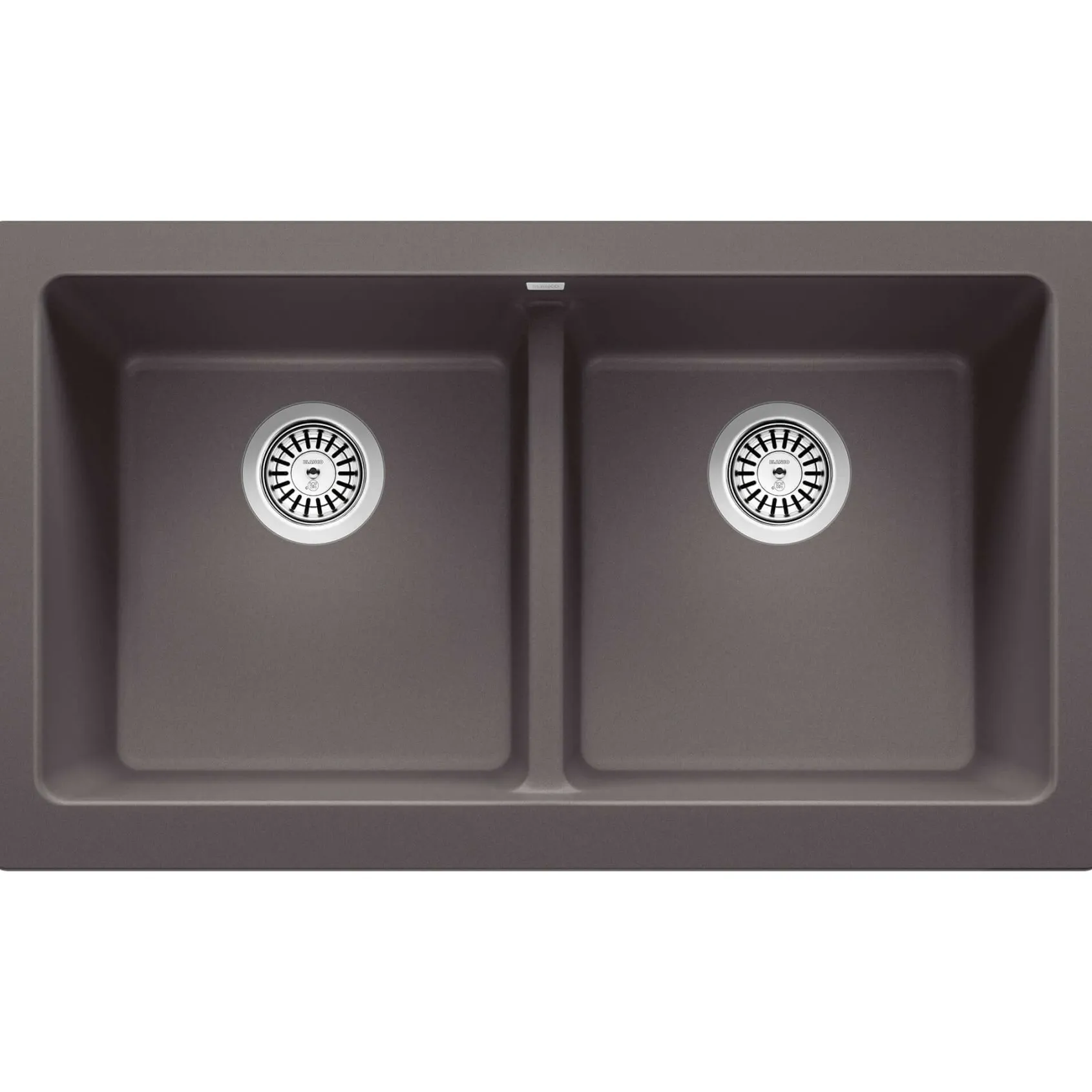 Blanco Vintera 33" Granite Composite Workstation Farmhouse Sink, Silgranit, 50/50 Double Bowl, Cinder, 526548