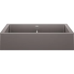 Blanco Vintera 33" Granite Composite Workstation Farmhouse Sink, Silgranit, 50/50 Double Bowl, Metallic Gray, 526549