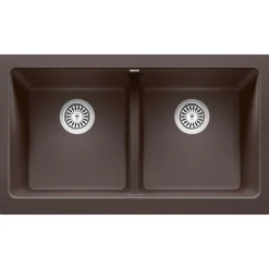 Blanco Vintera 33" Granite Composite Workstation Farmhouse Sink, Silgranit, 50/50 Double Bowl, Cafe, 526552