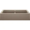 Blanco Vintera 33" Granite Composite Workstation Farmhouse Sink, Silgranit, 50/50 Double Bowl, Truffle, 526553