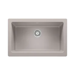 Blanco Vintera 30" Granite Composite Workstation Farmhouse Sink, Silgranit, Concrete Gray, 526546