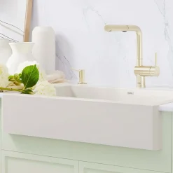 Blanco Vintera 30" Silgranit Farmhouse Sink, Soft White, No Faucet Hole, 527408