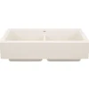 Blanco Vintera 33" Silgranit Farmhouse Sink, 50/50 Double Bowl, Soft White, No Faucet Hole, 527409