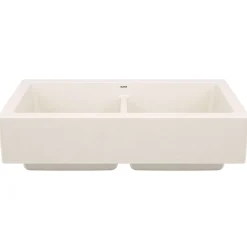 Blanco Vintera 33" Silgranit Farmhouse Sink, 50/50 Double Bowl, Soft White, No Faucet Hole, 527409
