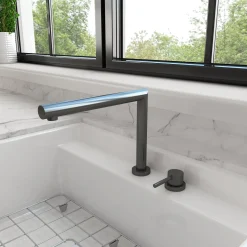 BOCCHI Baveno Move 1.75 GPM Lever Brass Kitchen Faucet, Gun Metal, 2029 0001 GM