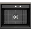 BOCCHI Baveno Uno 27" Dual Mount Fireclay Workstation Kitchen Sink Kit with Accessories, Black, 1633-005-0132