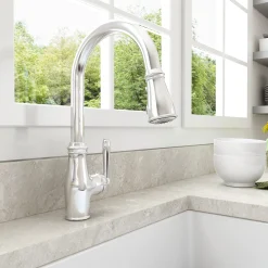 BOCCHI Belsena 1.75 GPM Brass Kitchen Faucet, Traditional, Stainless Steel, 2023 0001 SS