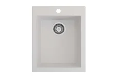 BOCCHI Campino Uno 16" Rectangle Granite Bar/Prep Sink with Accessories, Milk White, 1608-507-0126